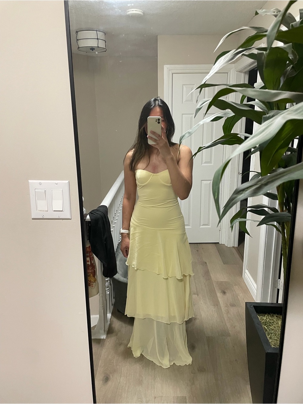 Yellow Ruffle Maxi Dres